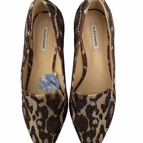 Alex Marie Shoes - Alex Marie Leopard Print Shimmery Low Heel NWT